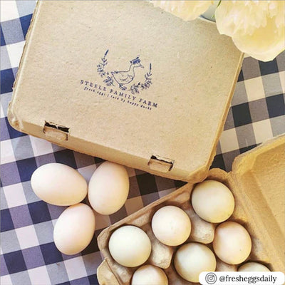 BLANK PULP PAPER EGG CARTONS ON FARM FRESH TABLE