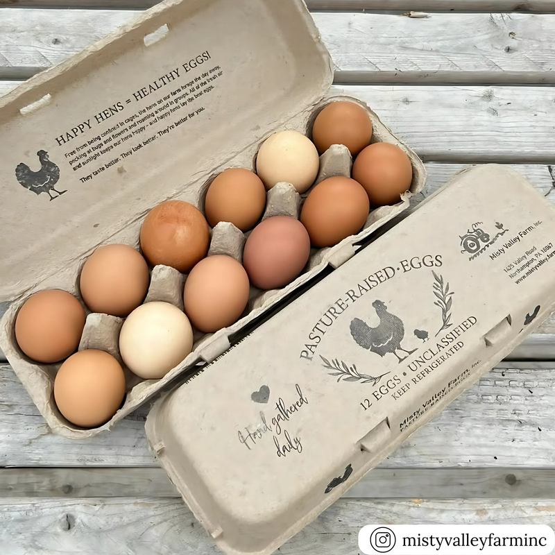 Custom flat top 12-egg carton, natural paper pulp wholesale packaging