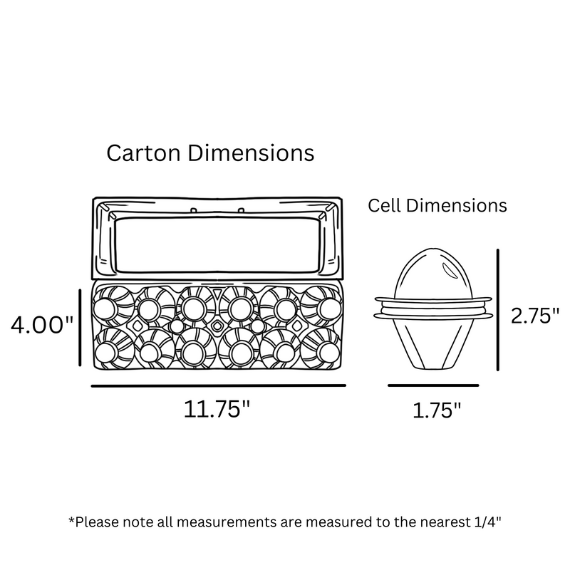 12-Egg Tri Fold Dimensions