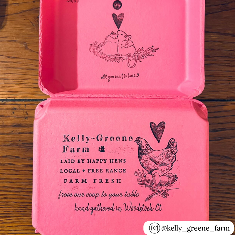 Hot pink vintage 12-cell egg carton, custom printed packaging, wholesale bulk pricing available