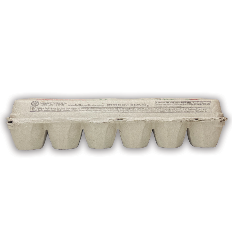 Printed Egg Carton - Closed view, Holds 1 Dozen Eggs 