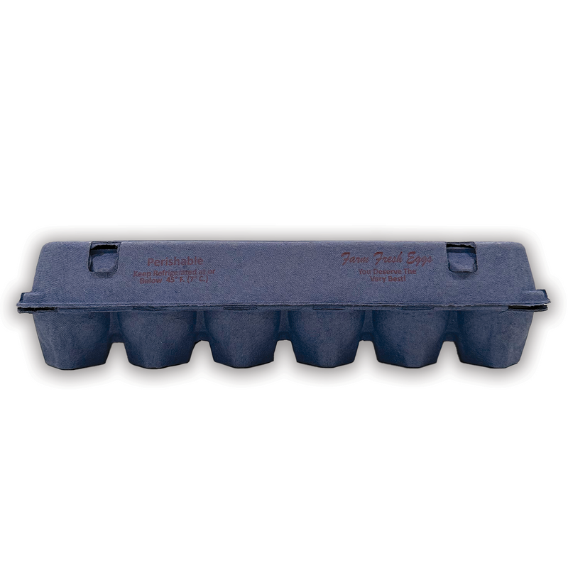 Printed Open-View Egg Carton - 12 Count, Navy Blue,  Wholesale